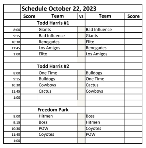 Schedules – TucsonSSL